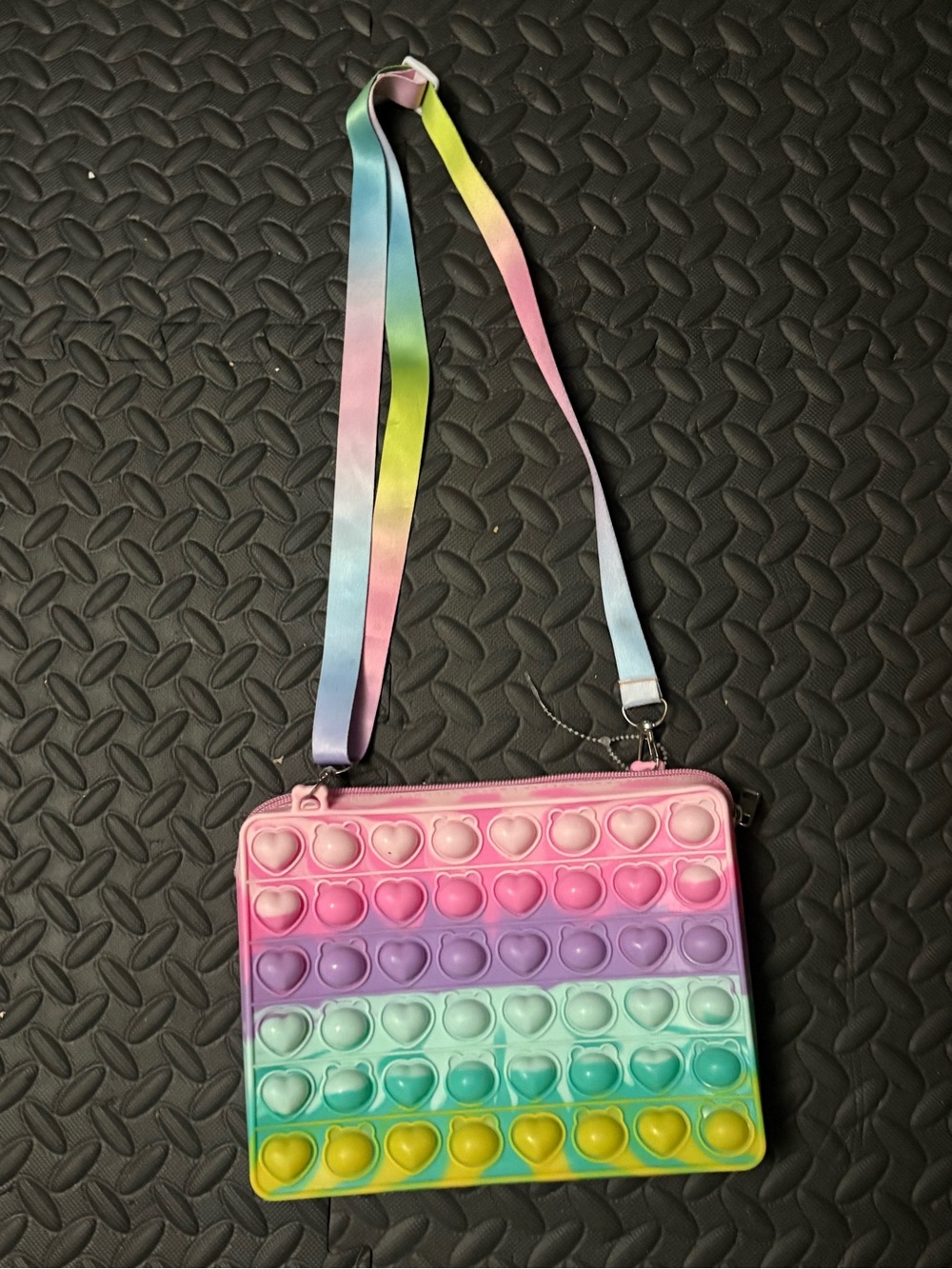 Rainbow Heart Pop-It Crossbody Bag